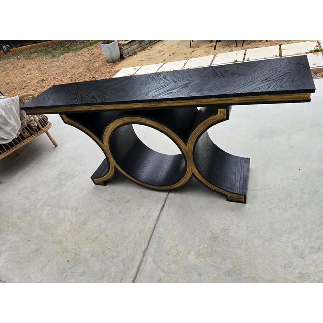 Global Views Black / Gold Console Table For Sale - Image 15 of 16