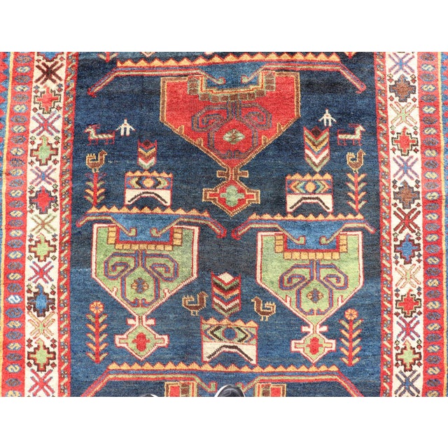Textile Colorful Antique Persian Lori Rug With All-Over Geometric Tribal Design 4'9 X 8'6 For Sale - Image 7 of 14