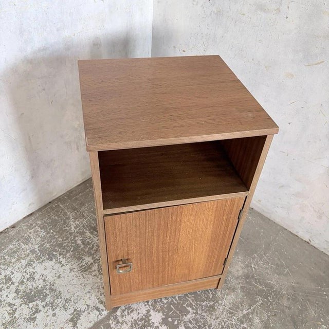 Mid-Century American Teak Bedside Cabinet with Open Shelf For Sale - Image 6 of 7