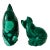 Boho Chic Malachite Animalistic Carved Figurines Cat and Dolphin For Sale