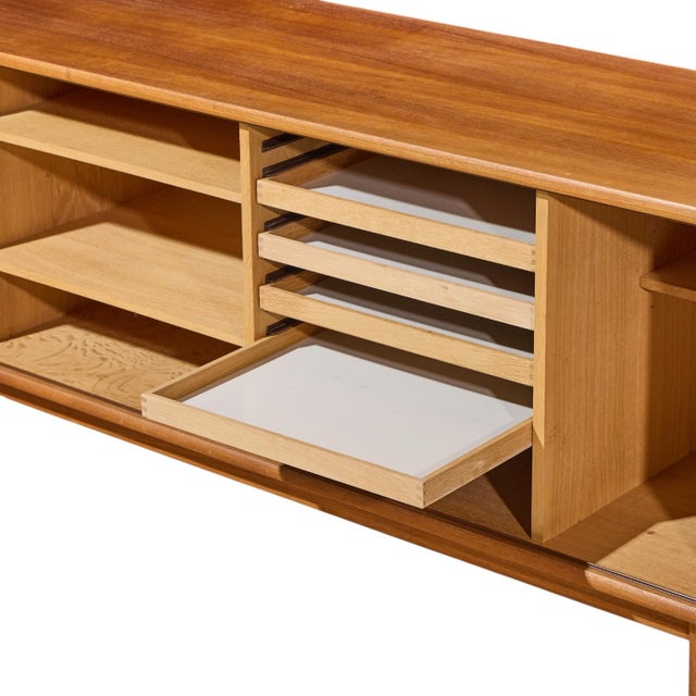 Svend Aage Larsen for Faarup Møbelfabrik Mid Century Danish Teak Tambour Door Credenza For Sale - Image 9 of 11