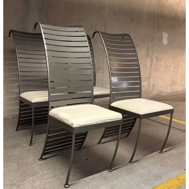 Postmodern Postmodern Steel Chairs, 1980, Set of 4 For Sale - Image 3 of 10