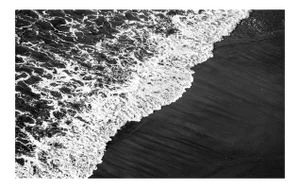 2021 "Deep Black Sandy Shore" Contemporary Black and White Seascape Giclée Print