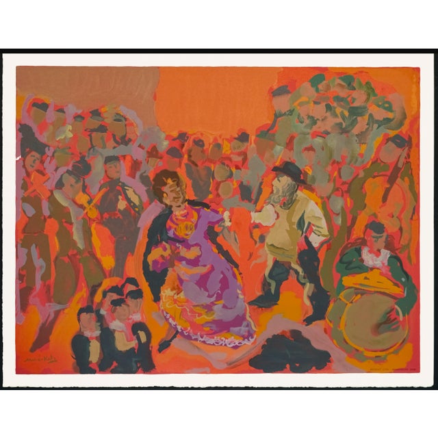 Original lithograph from the limited edition portfolio "Stempeniou de Cholem Aleikhem" by Emmanuel Mané-Katz, published in...