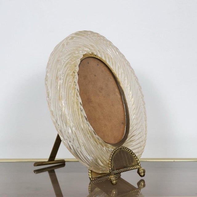 Murano Glass Photo Frame attributed to Barovier & Toso, Italy, 1940s For Sale - Image 11 of 12