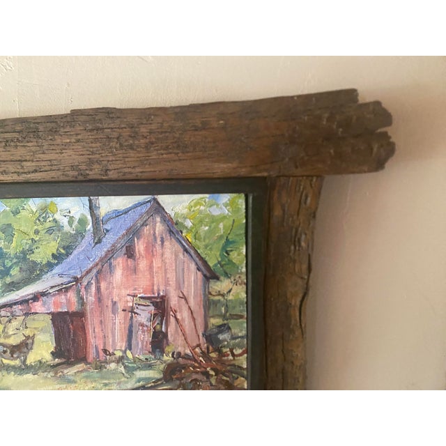 "Seeking Shade" ~ Lorie Batson, Original Oil Painting. A Quiet Farm Scene With a Mini Donkey Seeking Shade Under an Old Barn Roof. For Sale - Image 4 of 8
