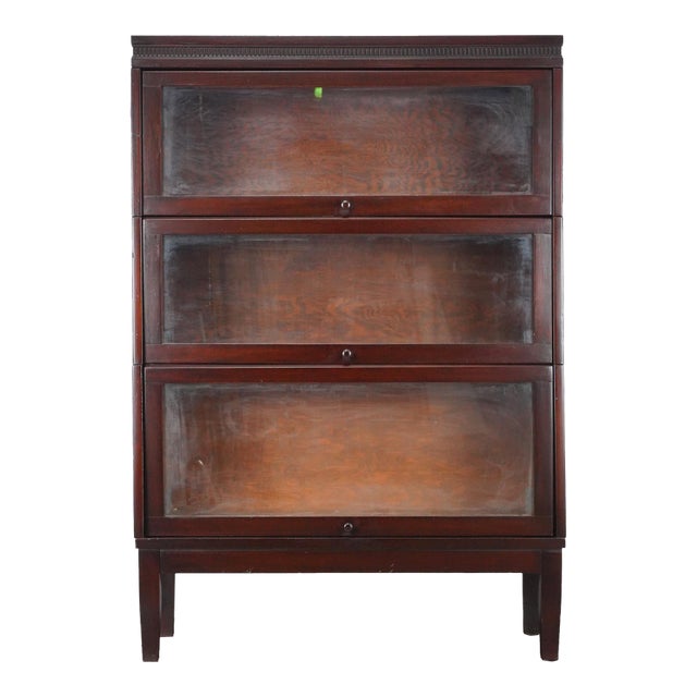 Antique Lundstrom Wooden Barrister Bookcase For Sale