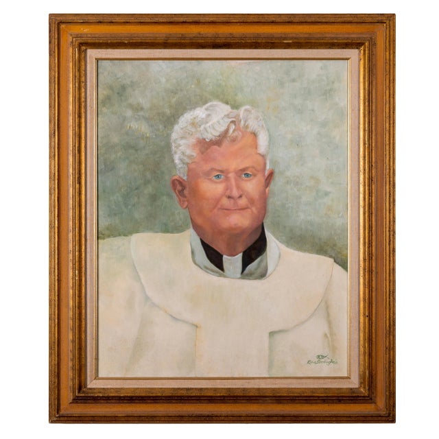 Catholic Priest Portrait Sterling Reis For Sale In Savannah - Image 6 of 6