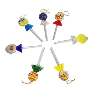 Vintage Murano Lollipops (S/7) For Sale