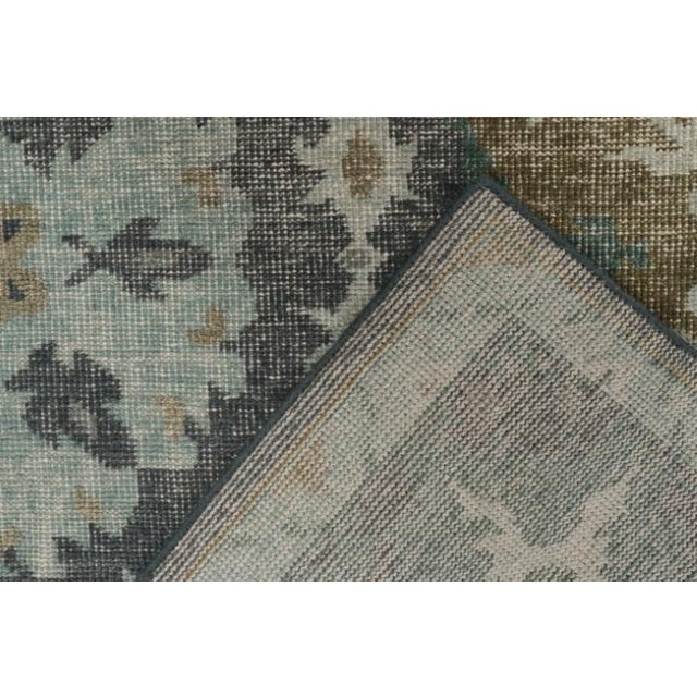 Textile Rug & Kilim’s Distressed Style Rug in Blue Medallion Pattern For Sale - Image 7 of 7
