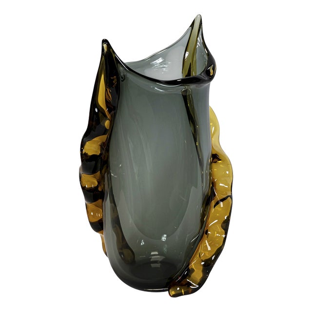 Vintage Italian Murano Glass Vase by Diego Bardella For Sale
