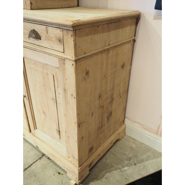 A Grand French Antique Scaped Pine Bibliotheque Vitrine Deux Corps, Circa 1900 For Sale - Image 11 of 18