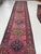 Pink Antique Heriz Runner in Pink, Peacock Teal, Cantaloup, & Dirty Olive Rug 3.3 x 14 For Sale - Image 8 of 14