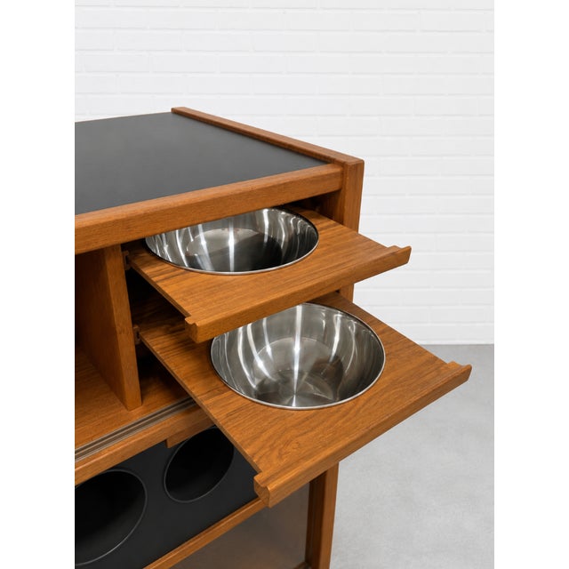 Wood Mid Century Modern Danish Teak Dry Bar Cabinet by Poul Heltborg, C. 1960’s For Sale - Image 7 of 15