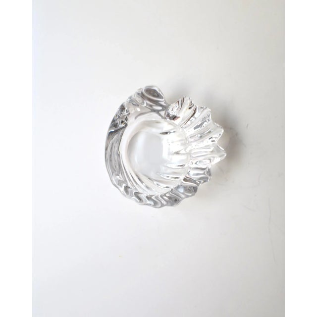 Modern French Crystal Seashell Bowl or Jewelry Catchall For Sale - Image 3 of 12