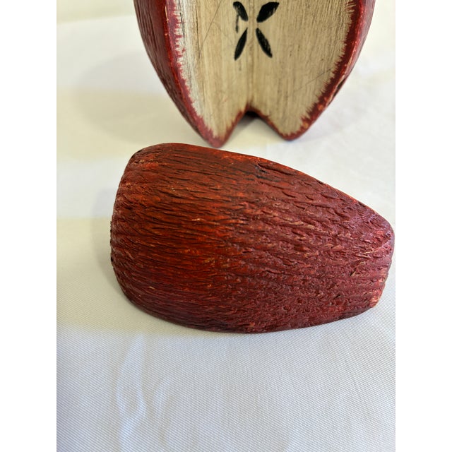 Signed Chris Colby Carved Wood Apple Sculpture, Maine Folk Art For Sale In Oklahoma City - Image 6 of 10