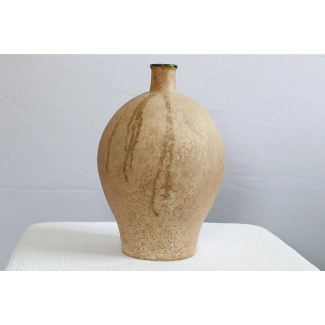 Large 1970s Italian Terracotta Amphorae by Vetus Siena With Glazed Green Interior, Signed For Sale - Image 9 of 11