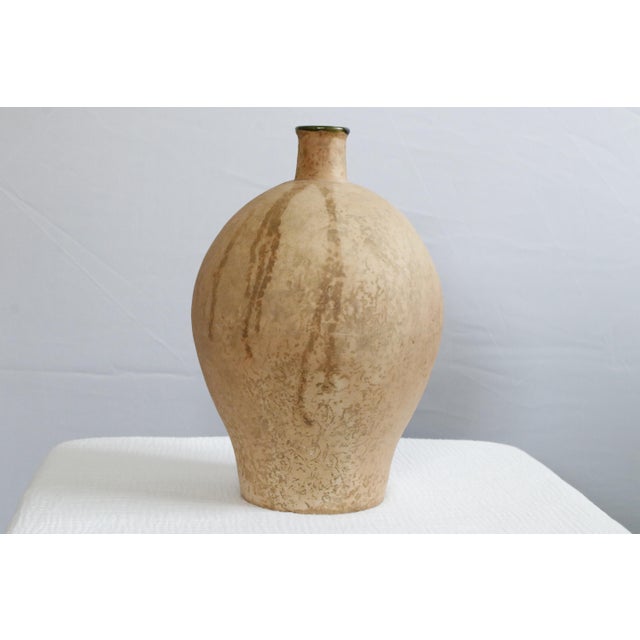 Terra Cotta Large Italian Terracotta Amphorae by Vetus Siena With Glazed Green Interior, Signed by Artist For Sale - Image 8 of 11