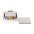 Contemporary Sotto 6-Piece Leather Coaster Set with Holder, Ivory For Sale - Image 3 of 3