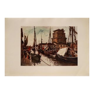 1905 Italian Original Print - Harbour, Viareggio - From Book Florence & Some Tuscan Cities (1905) For Sale