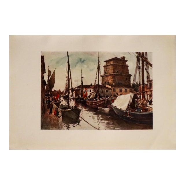 1905 Italian Original Print - Harbour, Viareggio - From Book Florence & Some Tuscan Cities (1905) For Sale