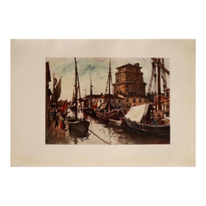 1905 Italian Original Print - Harbour, Viareggio - From Book Florence & Some Tuscan Cities (1905)