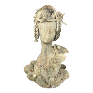 Contemporary Female Bust of Undersea Queen Encrusted in Seashells