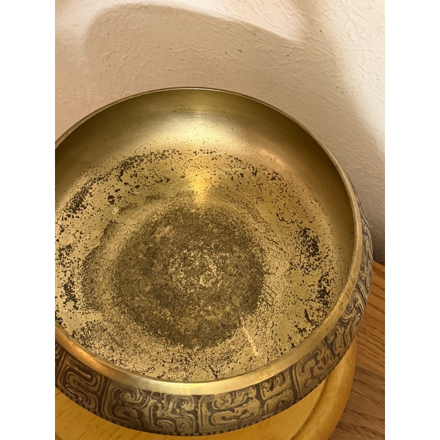 Art Deco Vintage Brass Pedestal Bowl For Sale - Image 3 of 4