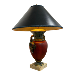 Neoclassical Gilt Patina Red Urn Table Lamp, Late 20th Century