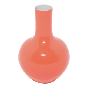 Persimmon Orange Bottleneck Vase