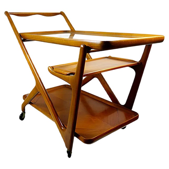 Wooden Tea Trolley by Cesare Lacca for Cassina, 1950s For Sale