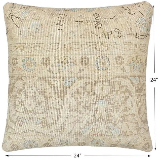 Embellish your home with this timeless casual chic handmade floor pillow made with a vintage handmade rug. Cotton Pillow...