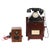 Vintage Black Bakelite Rotary Wall Cradle Telephone and Dictograph, 1940s, Set of 2 For Sale