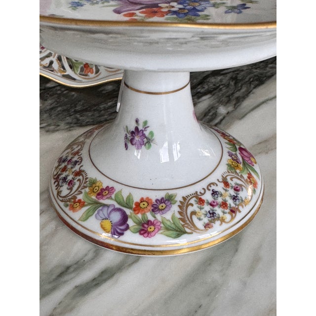 Vintage Schumann Bavaria Chateau Pattern Compote and Luncheon Plate - A Pair For Sale - Image 15 of 17