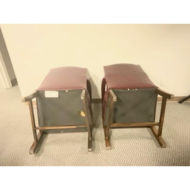 Vintage Georgian Style Burgundy Leather Gainsborough Armchairs Tufted Chesterfield For Sale - Image 12 of 13