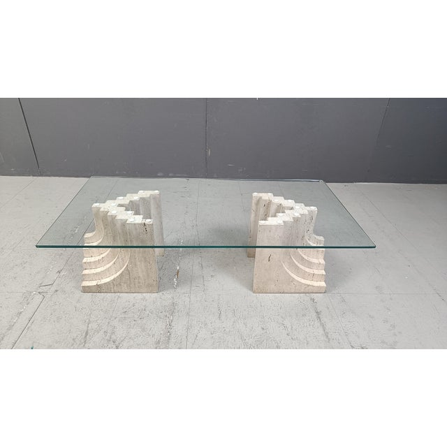 Vintage Travertine Coffee Table Italy , 1970s For Sale - Image 10 of 11
