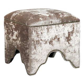 Willem Champagne Stool - Champagne Crushed Velvet For Sale