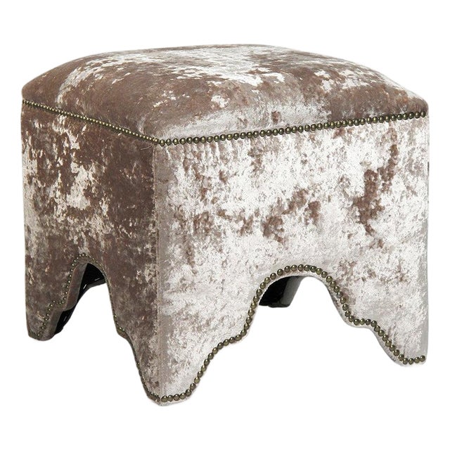 Willem Champagne Stool - Champagne Crushed Velvet For Sale