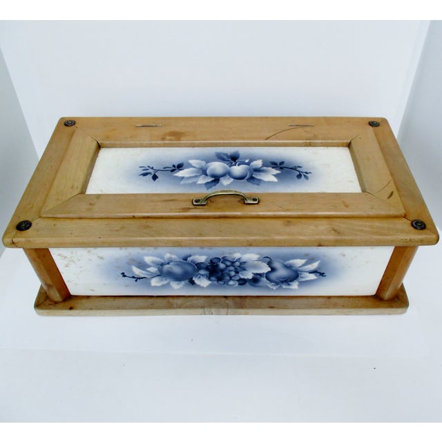 Antique Wood Tile Bread Box Chairish