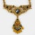 Modern Henry Perichon Bronze Necklace With Black Jet and Topaz Glass Cabochons For Sale - Image 3 of 11