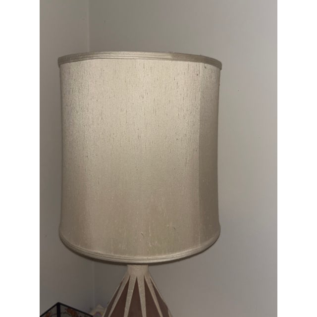 Wood 1960s Mid-Century Modern Ceramic Teardrop Cage Lamps on Walnut Bases - a Pair For Sale - Image 7 of 10