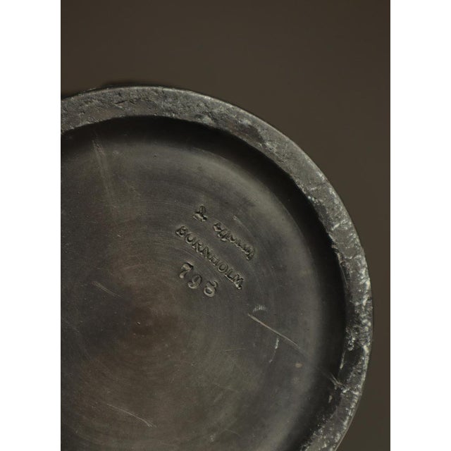 Art Nouveau Table Lamp in Black Terracotta with Poppy Decor from L. Hjort, Denmark, 1920s For Sale - Image 12 of 15