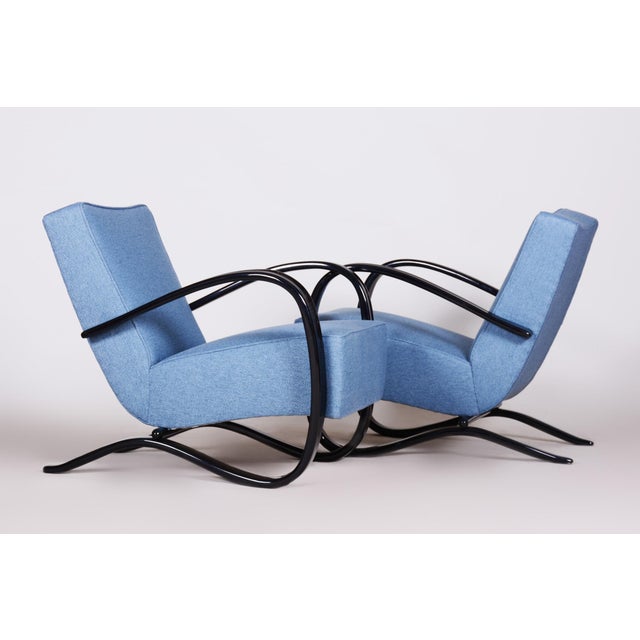Art Deco Czechoslovakian Lounge Chairs in Beech by Jindřich Halabala for Up Závody, 1930s, Set of 2 For Sale - Image 3 of 18