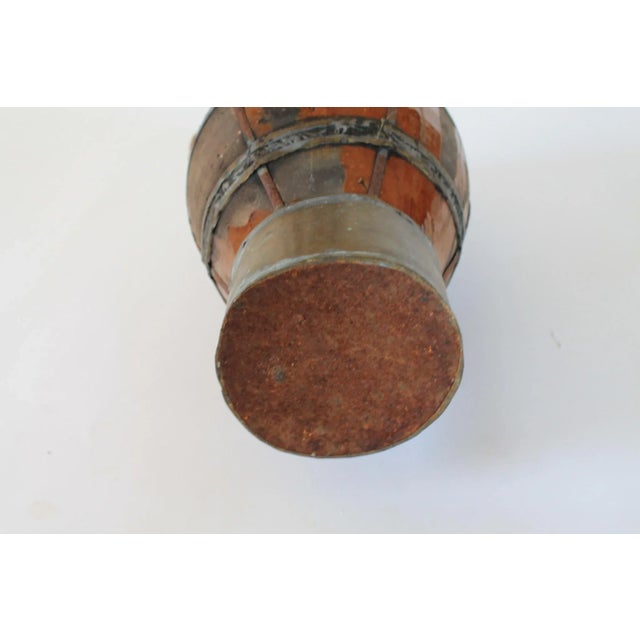 Spanish Brutalist Partially Glazed Ceramic & Brass Vase For Sale - Image 10 of 11