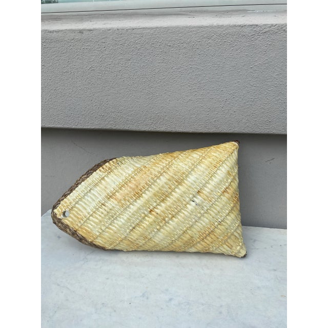 Light Yellow Large Majolica Basket Bichon Dog Wall Pocket Theodore Deck Circa 1887 For Sale - Image 8 of 8