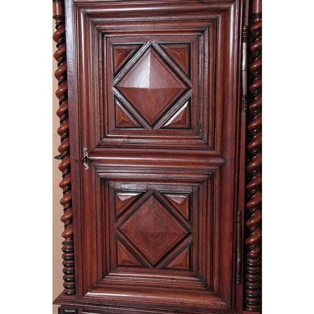 Brown 18th Century French Louis XIII Walnut Bonnetière Armoire From Périgord For Sale - Image 8 of 10