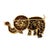 3D Baby Elephant Brooch Estate Diamond Gems Enamel 18k Gold 41g Adorable For Sale - Image 4 of 5