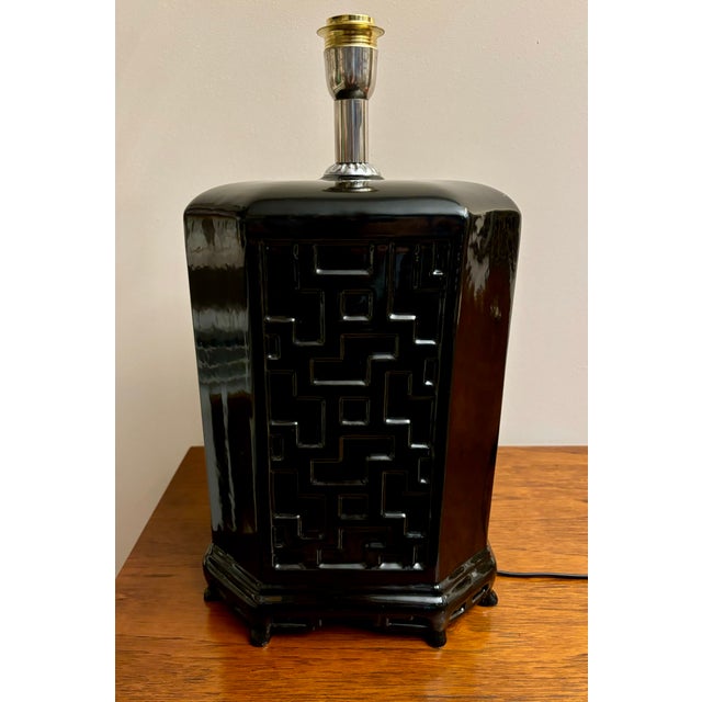 Black Vintage Table Lamp by Tommaso Barbi, 1974 For Sale - Image 8 of 8