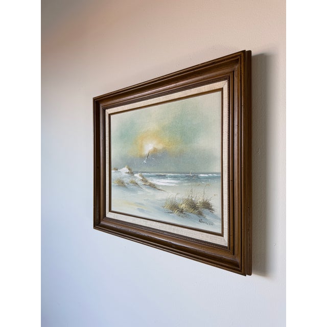 Vintage Remington Coastal Seascape Oil on Canvas Painting – Framed For Sale In Miami - Image 6 of 11