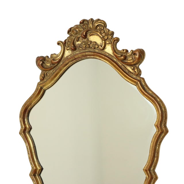 Baroque Mid-Century Gold Leaf Mirror by Deknudt, 1950s For Sale - Image 3 of 14